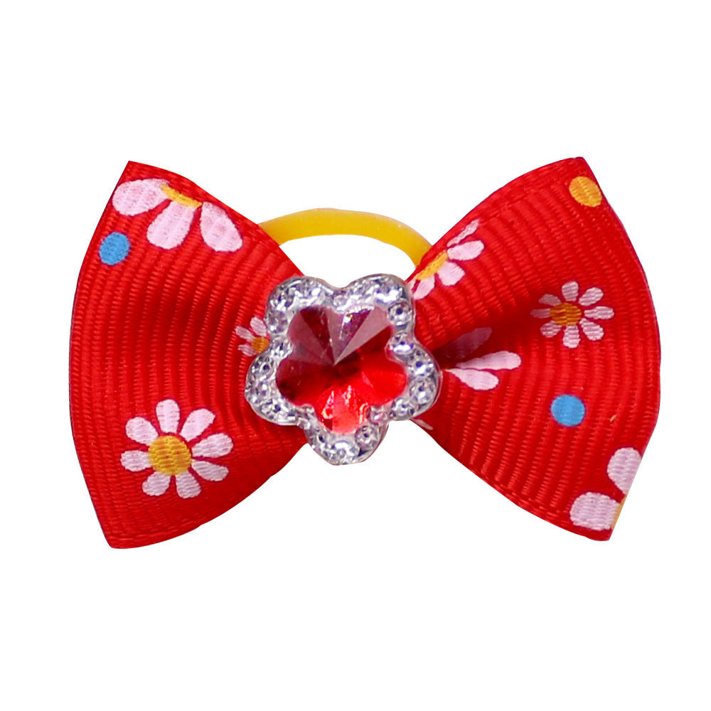 Wholesale Dog Pet Bow Rubber Band Hair Ring